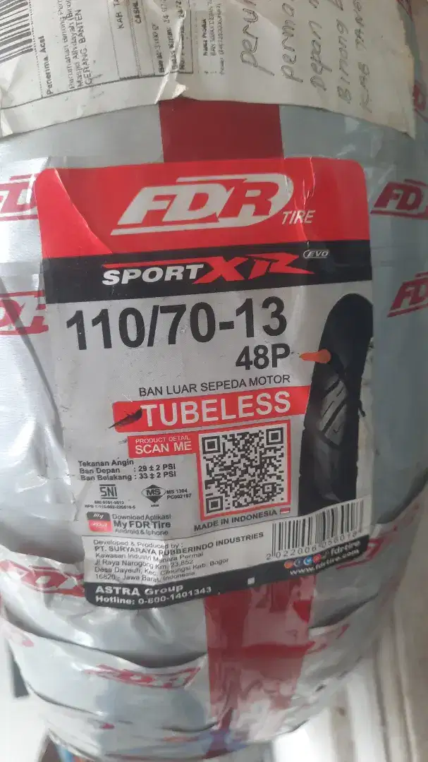 Ban motor nmax pcx tubbe sport xr uk 110/70/13 masih baru