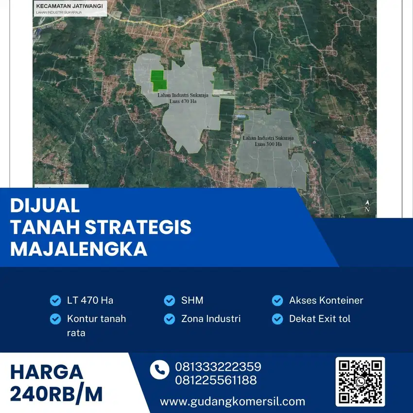 Dijual Lahan Zona Industri,Lokasi Jatiwangi,Majalengka Luas 770Ha,Bu!