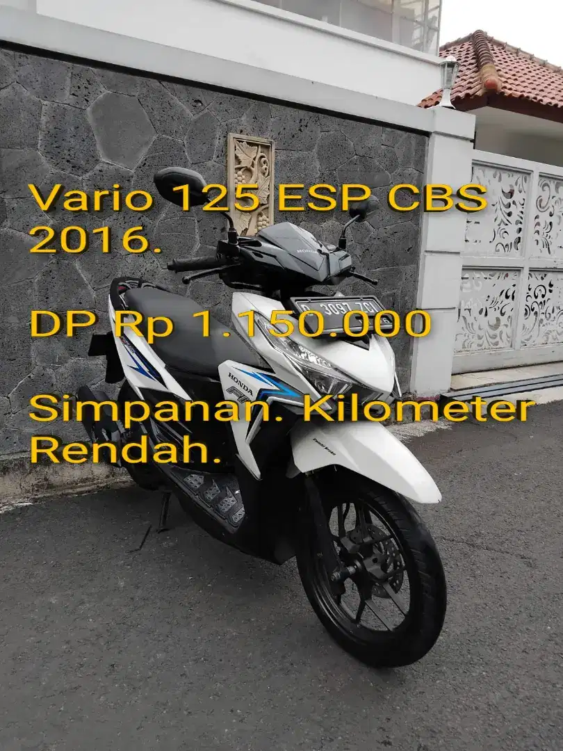 Vario 125 2016. Pajak ON. KM Low. Std. Mulus. Ban baru. Cash/Kredit/TT