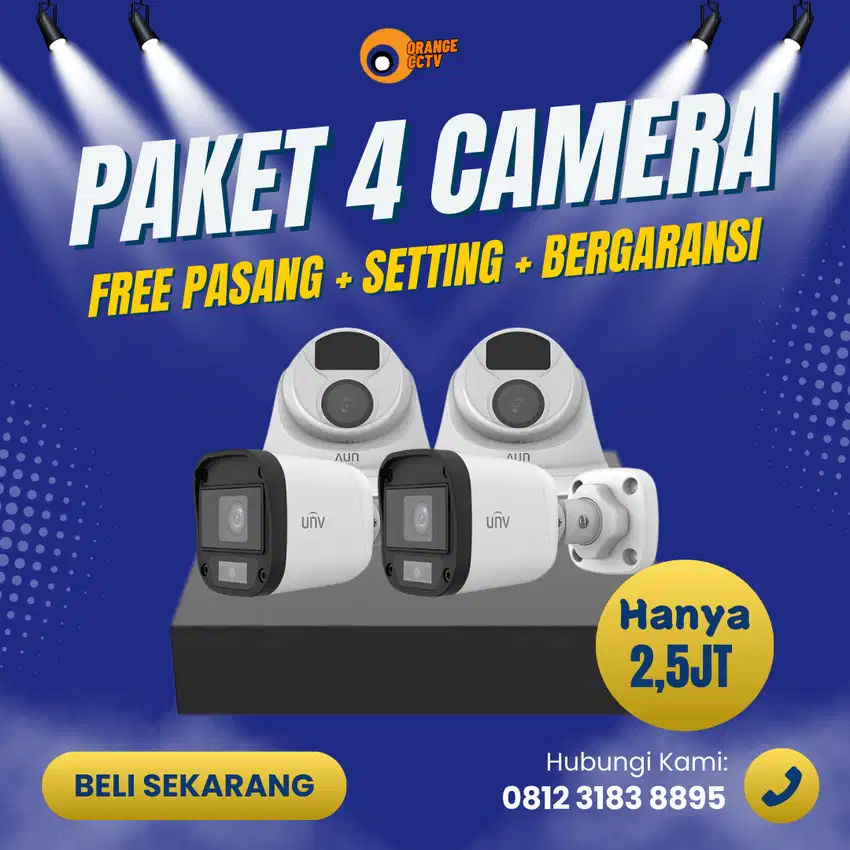 PAKET 4 KAMERA UNIVIEW 2MP FREE PASANG DAN SETTING BERGARANSI