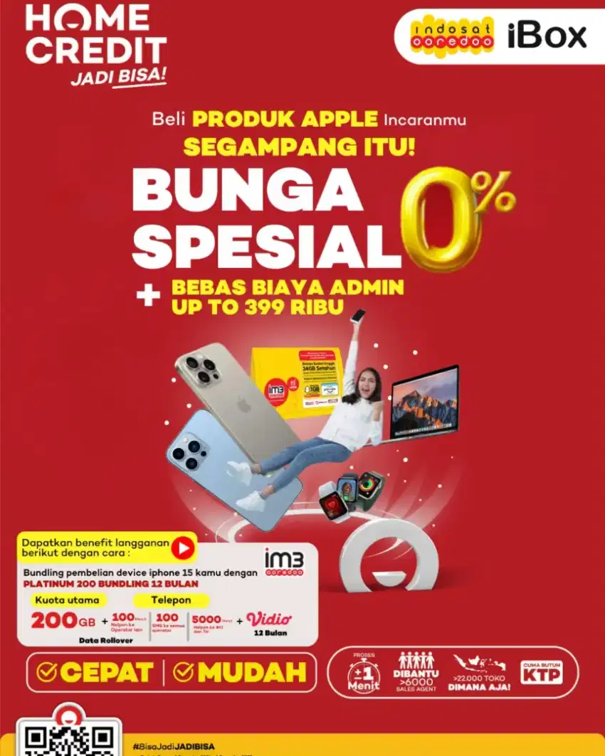 segampang itu cicilan IPHONE bunga bisa 0% free 2x cicilan