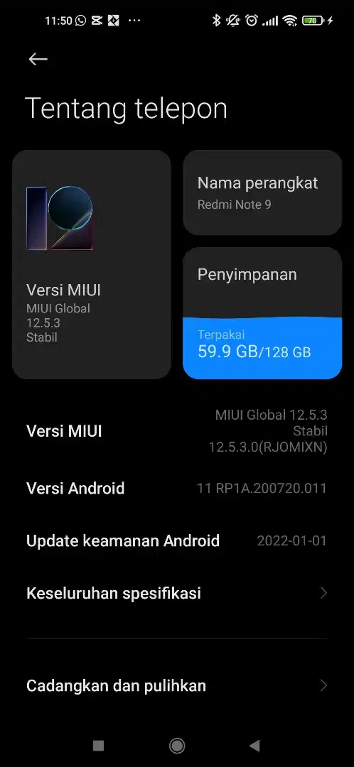 Redmi note 9 fullset