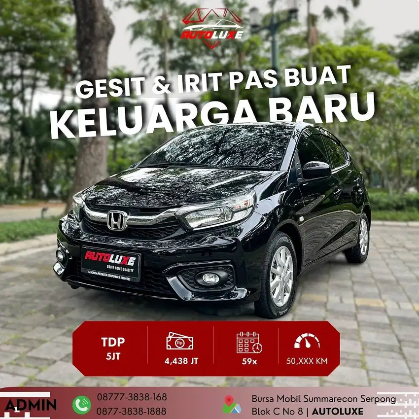 DP 10jt! Honda Brio E CVT 2022 Hitam ANTIK MULUS