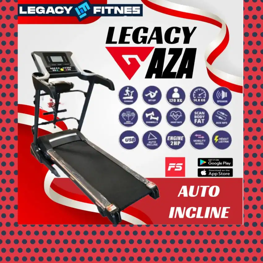 Treadmill elektrik electric Legacy Gaza alat olahraga RFB-366