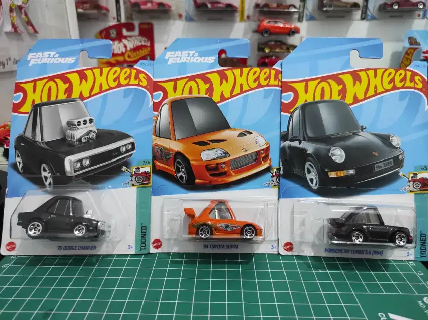 HOTWHEELS TOONED SUPRA, DODGE, PORCHE 1 SET