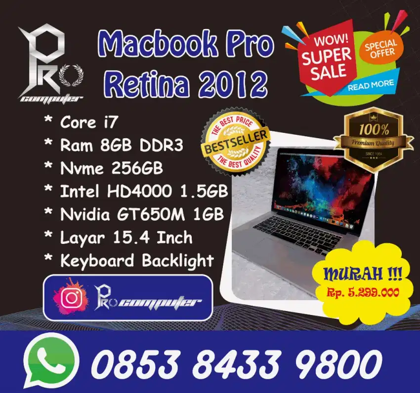 Macbook Pro Retina 2012 15inch Render Editing Prokomputer