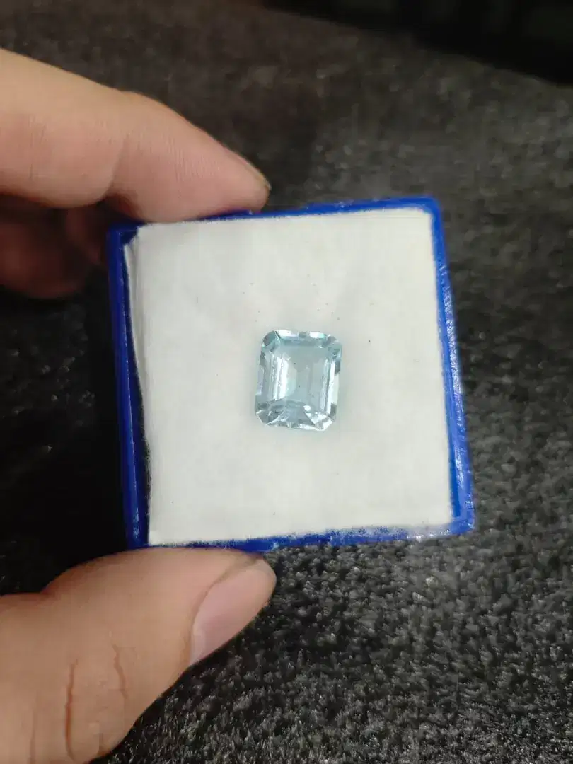 Baru Blue Topaz Natural Persegi Cristal Quality