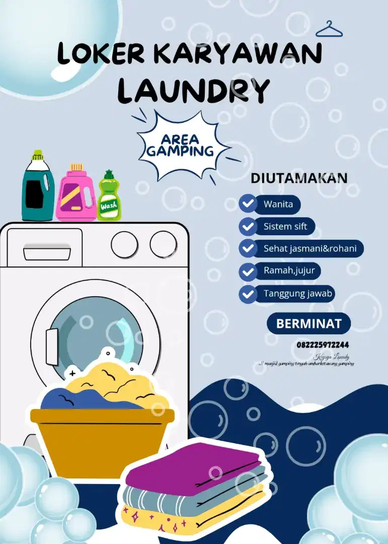 Lowongan kerja laundry