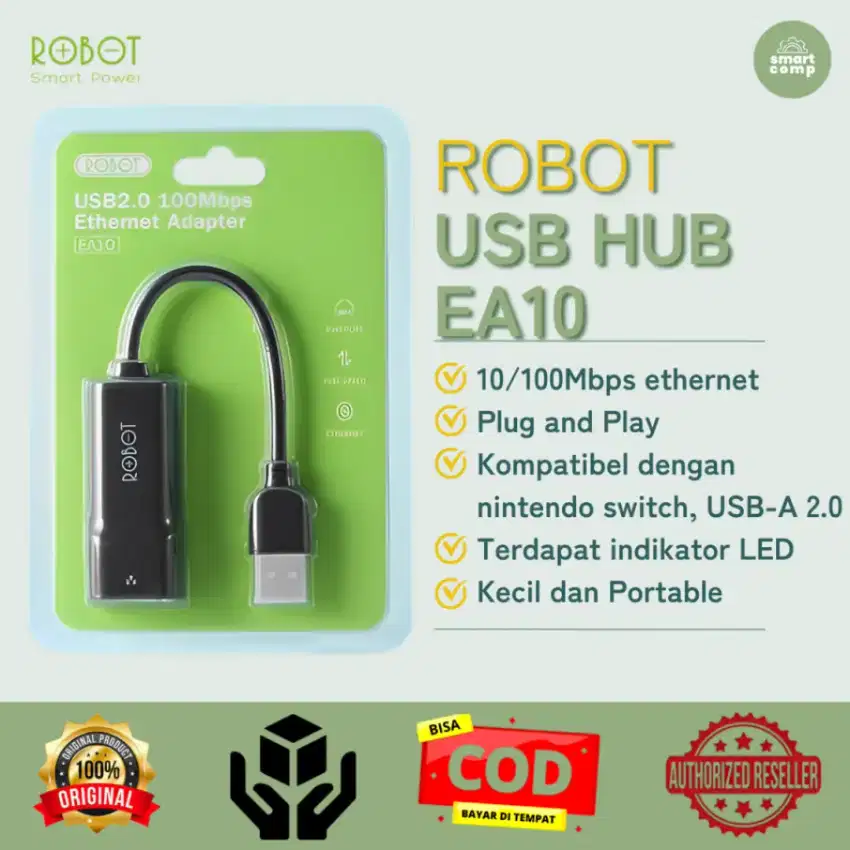 Kabel Ethernet Robot USB To LAN EA10 USB Ethernet Adapter USB 2.0 RJ45