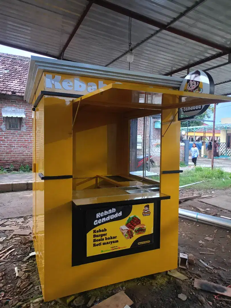 Rombong gerobak booth box kontainer container semi replika kontainer