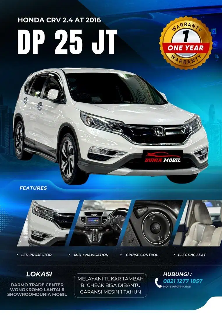 Honda CRV 2.4 AT Non Prestige 2016 Cari Barter CX5 2015 / Xtrail 2014