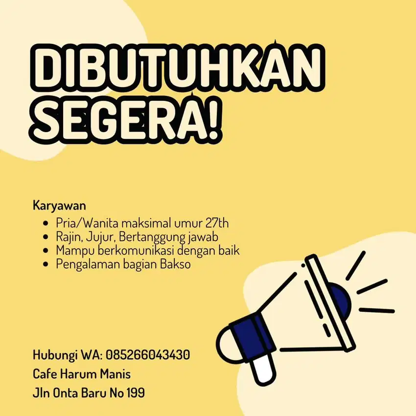 Loker jualan bakso