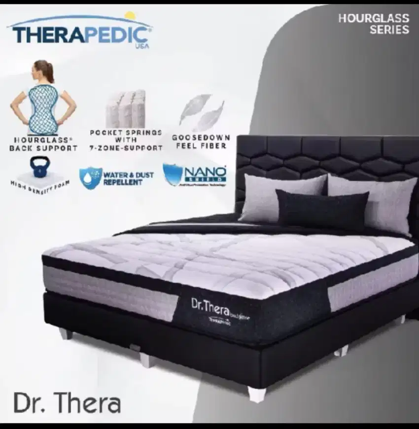 KASUR THERAPEDIC BACK SUPPORT 200X200 KONDISI BEKAS BAGUS