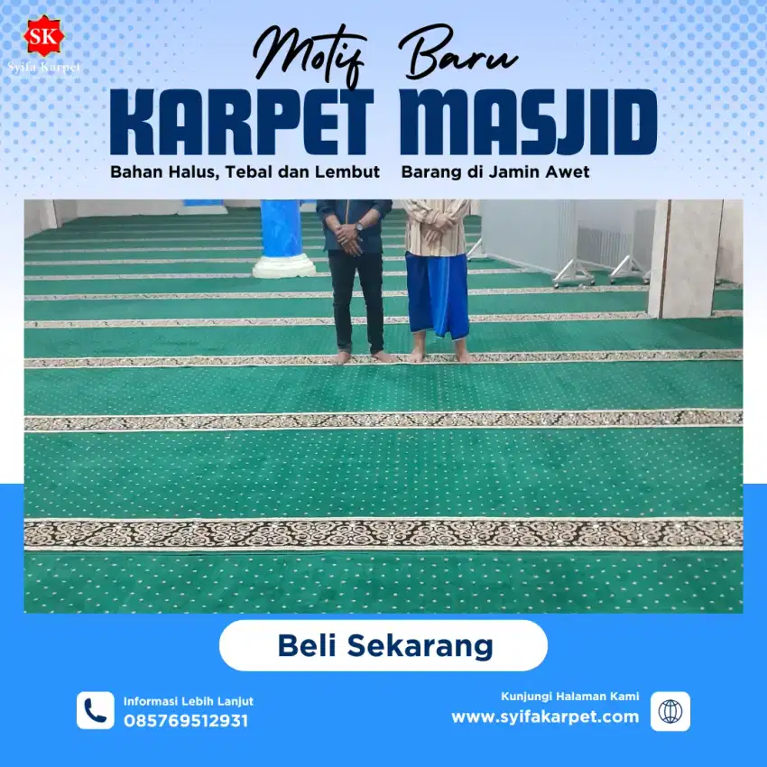 Jual karpet sajadah khusus untuk masjid siap pasang ke Badas kediri