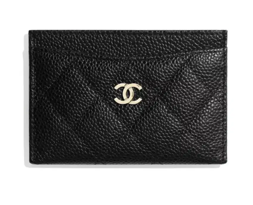 Chanel Classic Card Holder Grained Calfskin Black Ghw