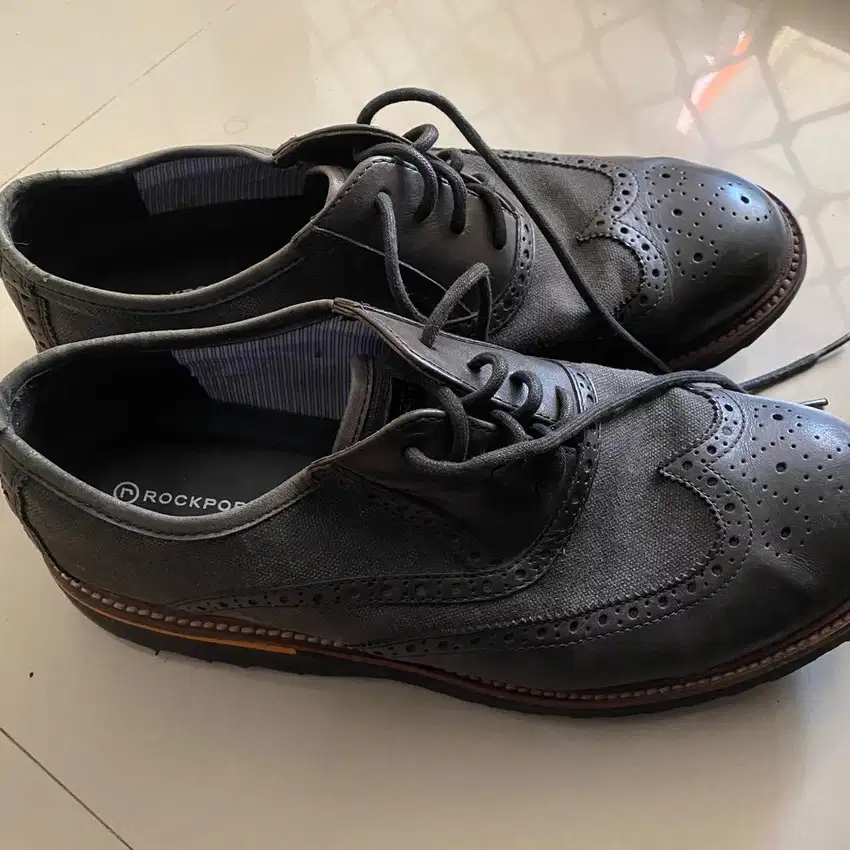 Sepatu Rockport wing tip Sepatu Kerja Pria Sepatu Leather