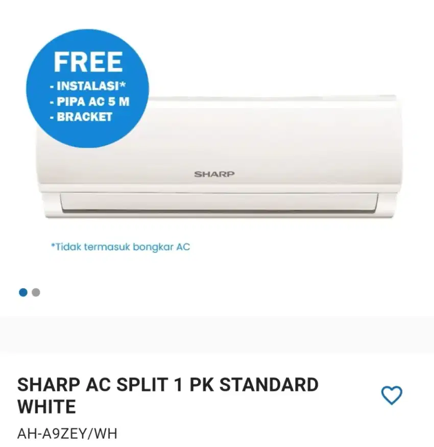 SHARP AC SPLIT 1 PK STANDARD