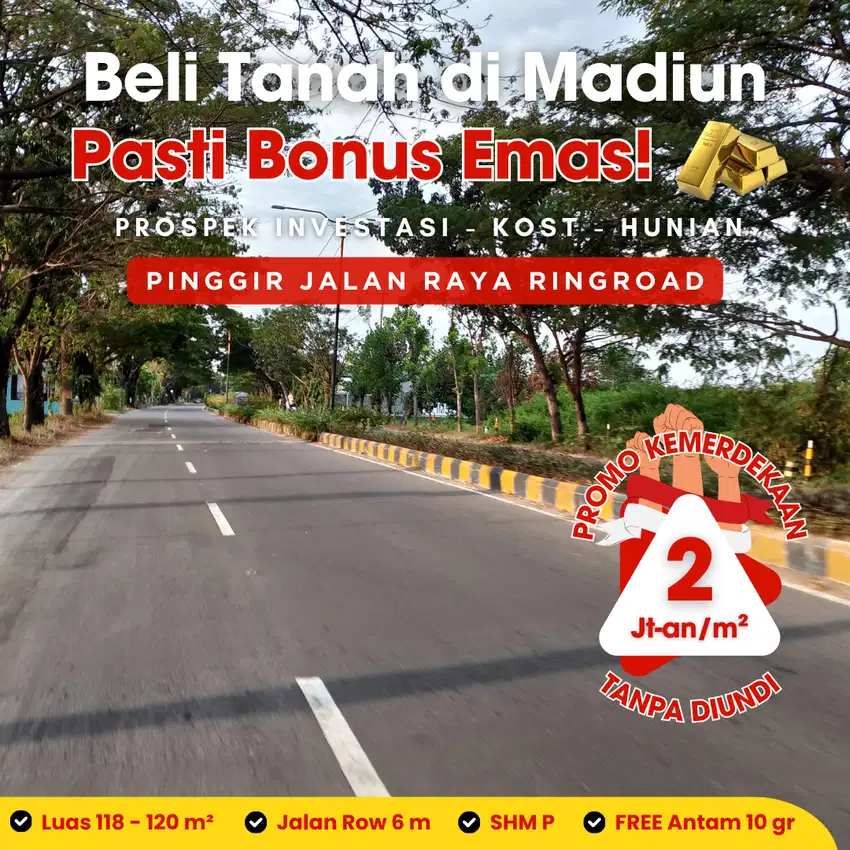 Jual Tanah Murah Madiun Manguharjo, Pinggir Jalan dekat RS Hermina