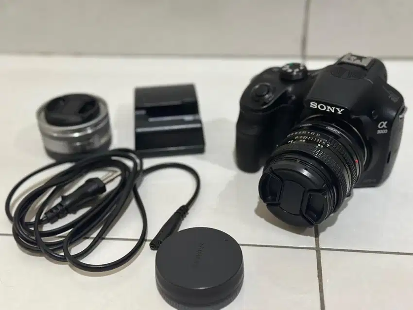Kamera Sony Alpha A3000 - Full Set 2 Lens 50mm F1.8 & 16mm F2.0