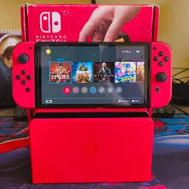 NINTENDO SWITCH OLED DUAL BOOT 512GB MARIO EDITION FULLSET MULUS