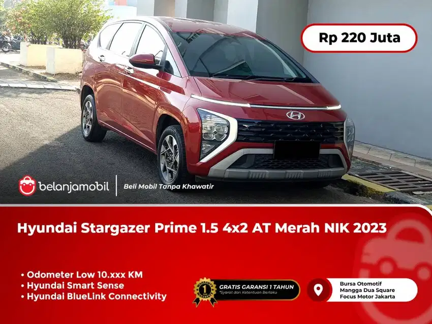 [LOW KM 10RB] Hyundai Stargazer Prime 1.5 4x2 AT Merah 2023/2024