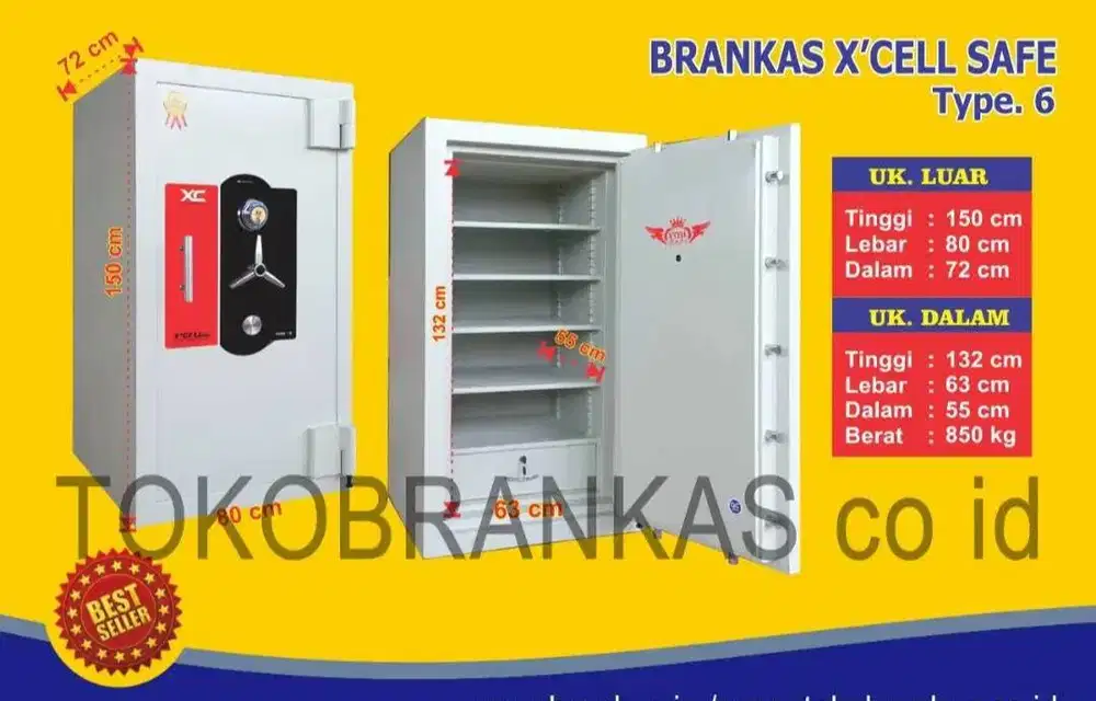 Lemari besi Brankas Brangkas XCELL 6 TahanApi Safety Box Cash Box baru