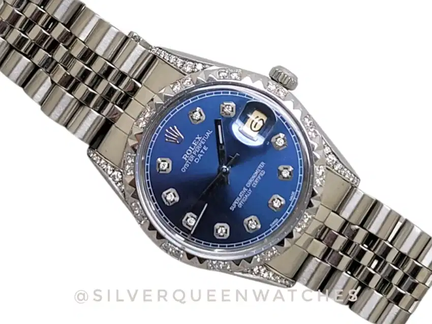 Rolex 34mm Diamond navy