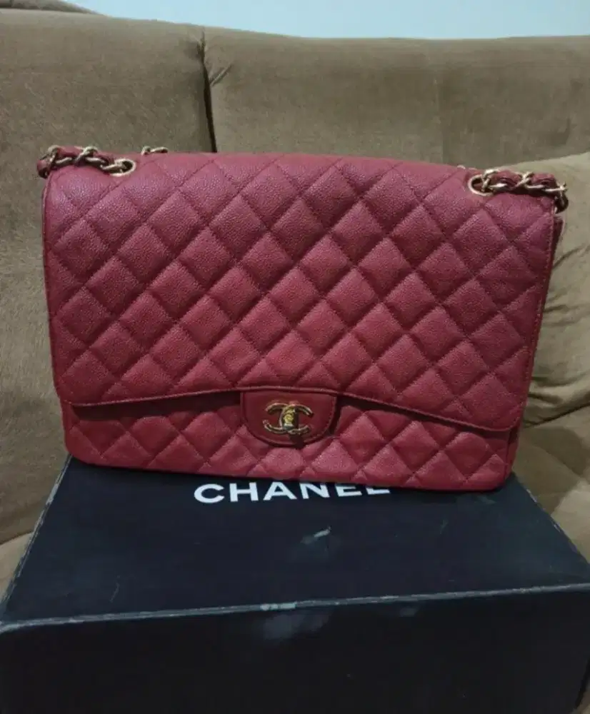 Dijual cepat tas Chanel Maxi Hight Quality lengkap with box