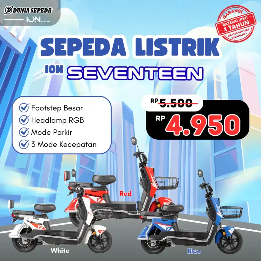 Sepeda Listrik 4jutaan Ion Seventeen