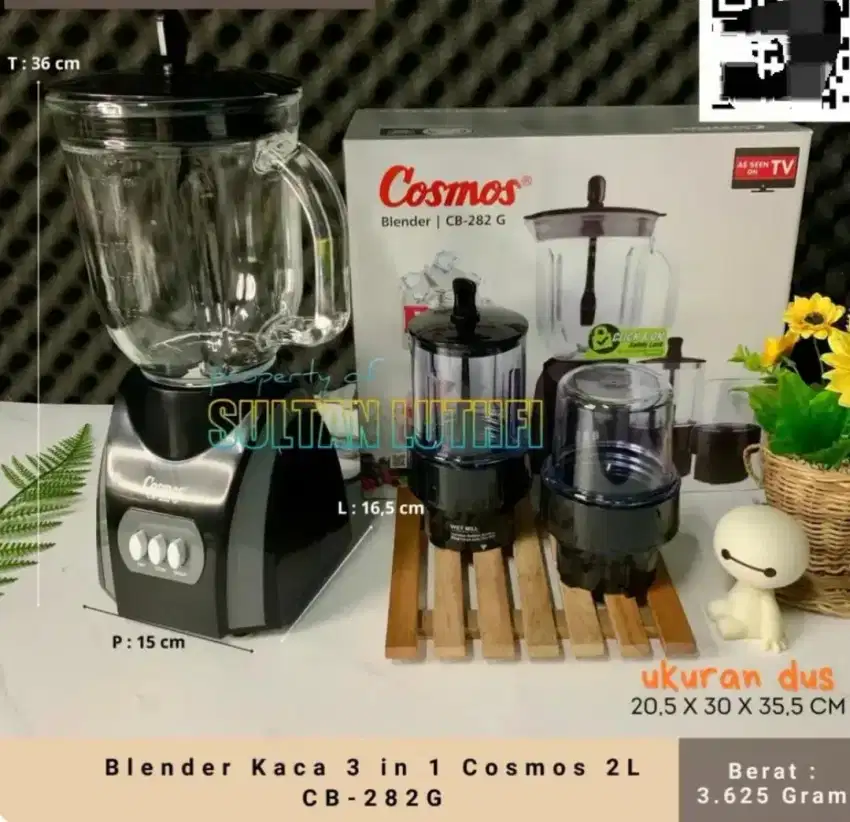 Blender Kaca Cosmos 3 in 1