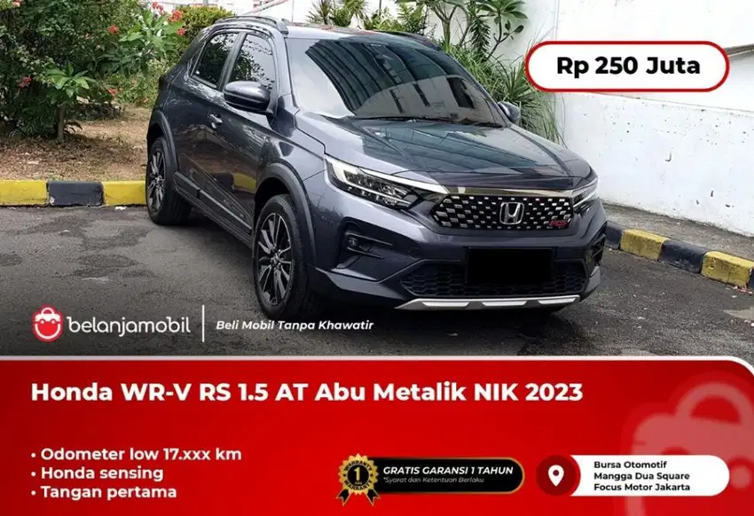 [LOW KM] Honda WR-V WRV WR V Sensing RS 1.5 AT Abu Metalik 2023/2024