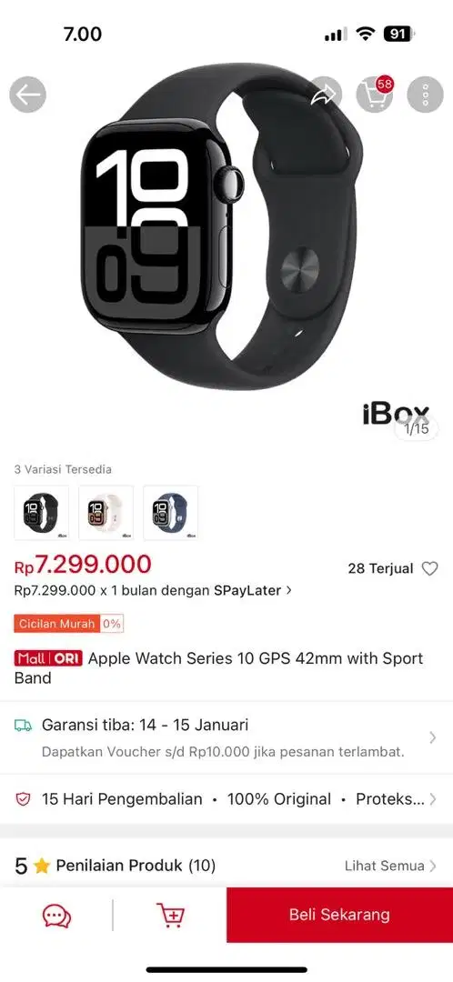 Apple watch series 10 gps 42mm with sport band