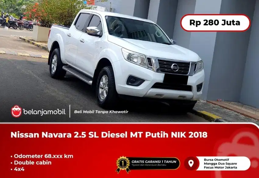 [ LOW KM 22RB ] Nissan Navara 2.5 SL 4x4 Diesel MT Putih 2018/2019