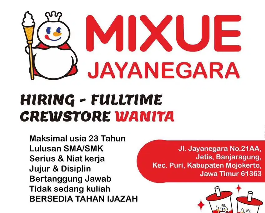 Crew store MIXUE JAYANEGARA