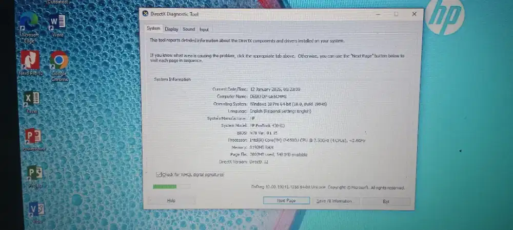 Di Jual Laptop HP  ProBook 430 G4, Inter Core i7-6500 CPU @ 2,50GHz