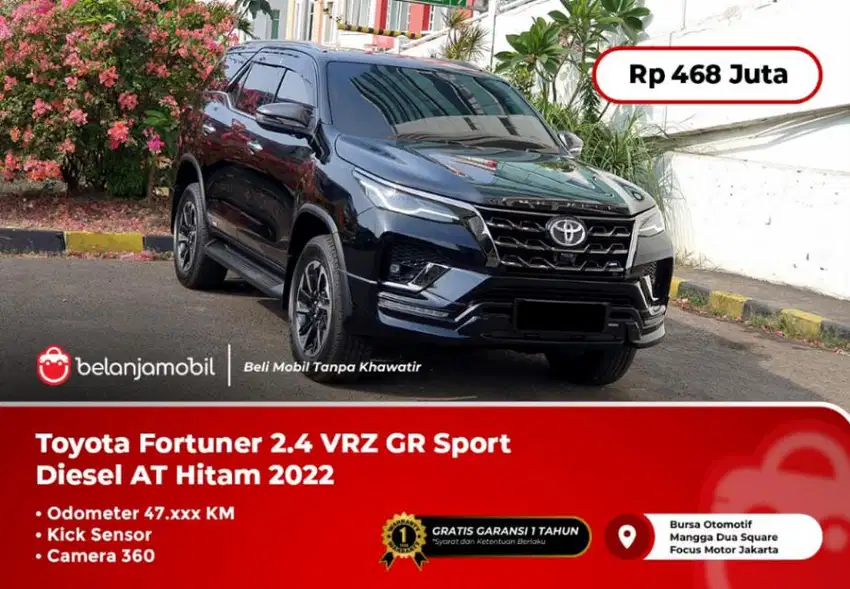 [KICK SENSOR] Toyota Fortuner 2.4 VRZ GR Sport Diesel Hitam 2022/2023