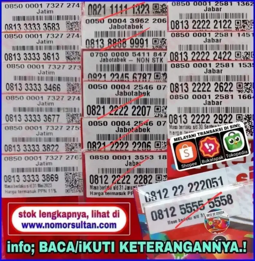 Nomor cantik kartu perdana telkomsel simpati, as, im3, harga beda2