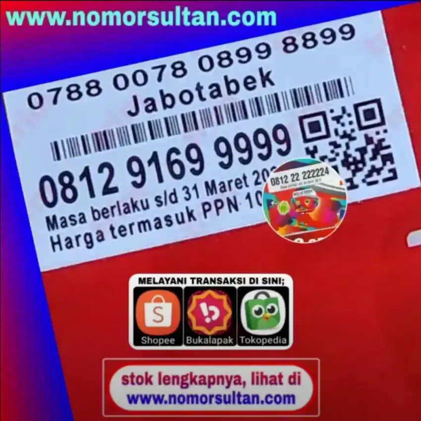 Nomor cantik kartu perdana telkomsel simpati panca 99999