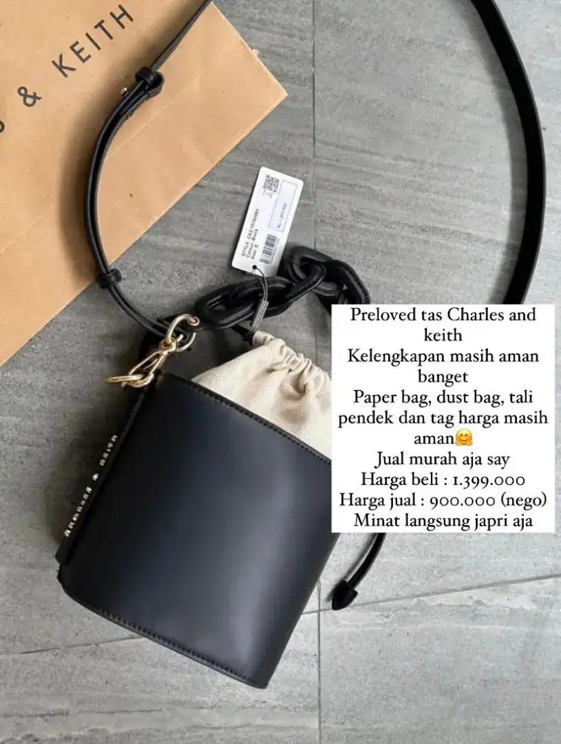 Jual rugi tas Charles and keith