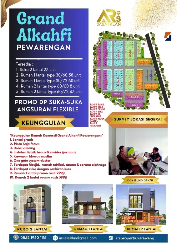 Tersedia Ruko, Rumah 1 Lantai dan Rumah 2 Lantai di Karawang