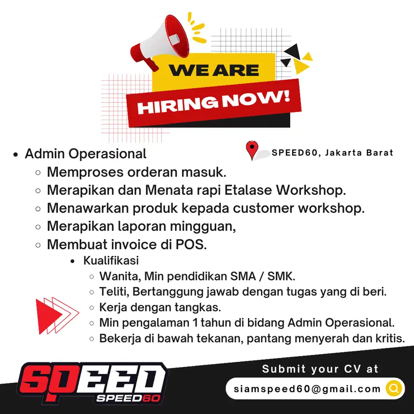 ADMIN OPERASIONAL SPEED60