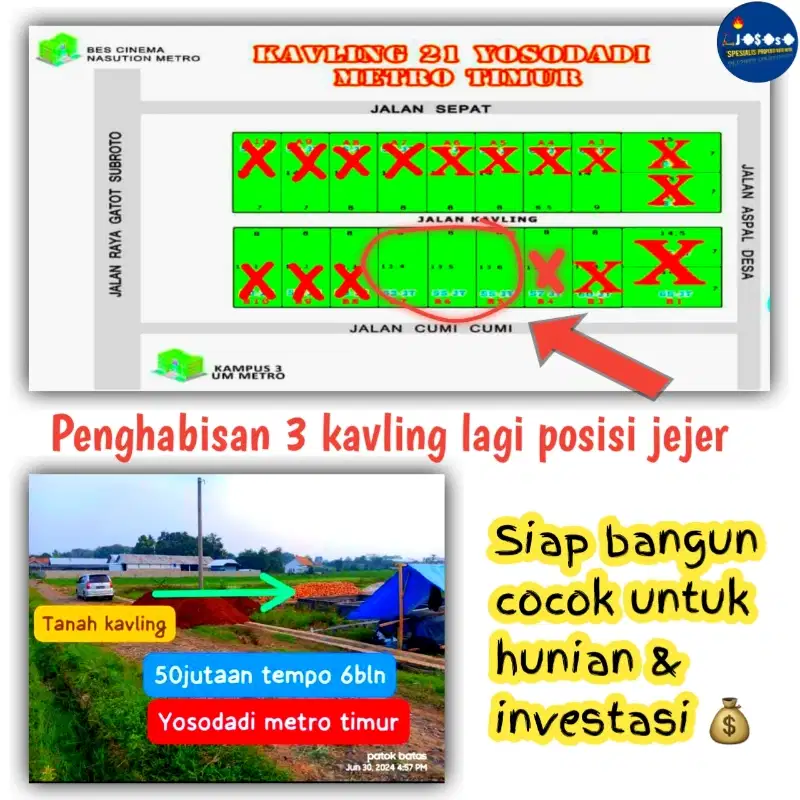 Di JUAL KAVLING DI 21 YOSODADI COCOK UNTUK INVESTASI E