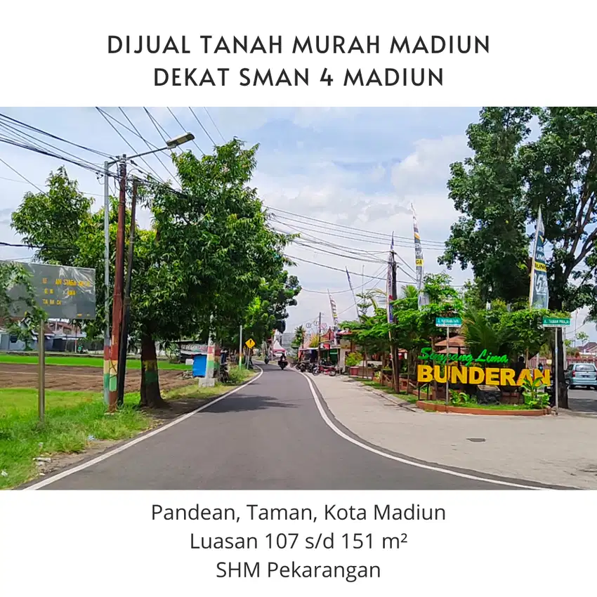 Jual Tanah Murah Madiun Taman, Dekat SMAN 4 Madiun