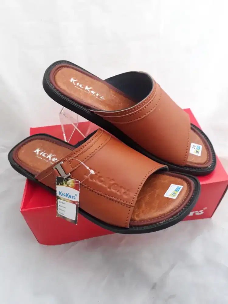 Sandal Slop Pria Kuli Asli Sandal Santai