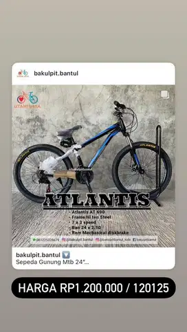 Sepeda Gunung MTB Atlantis new pheonix Foster ring 24 | MTB Ring 24