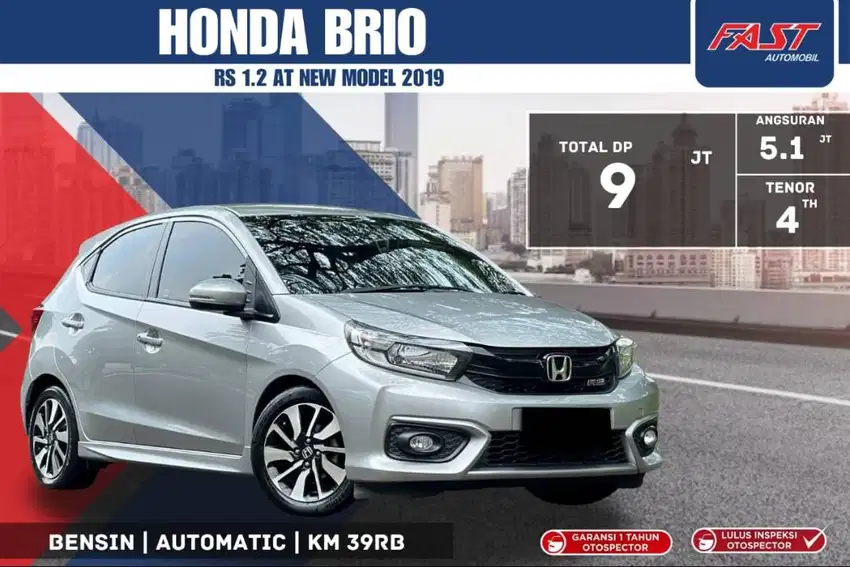 [DP 9JT] HONDA BRIO RS 2019 1.2 NEW MODEL KM.39RB PAJAK PANJANG #F1ST