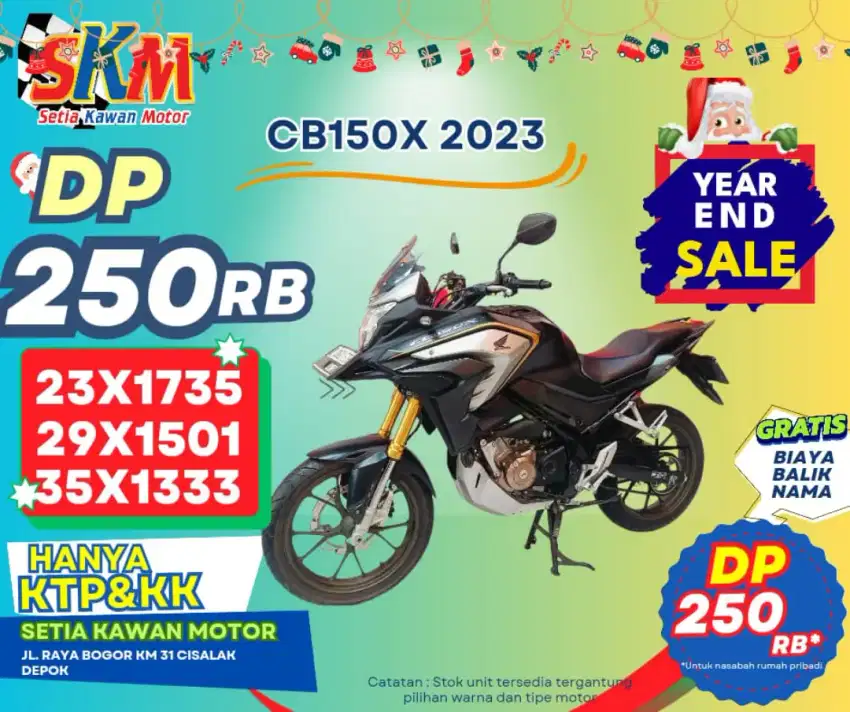 Cb150x 2023 kredit DP 250rb bisa bayar di rumah