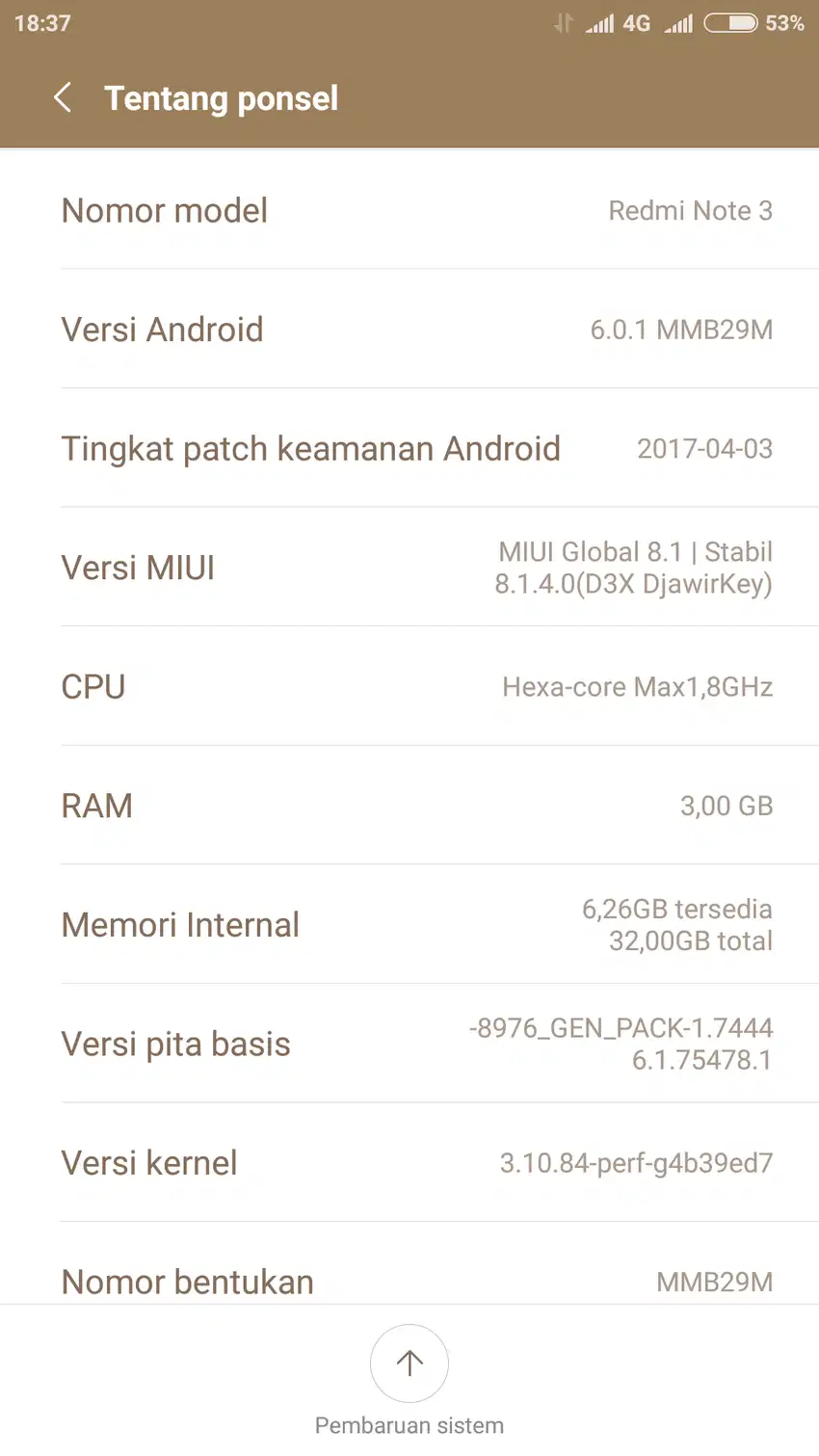 Jual hp Redmi Note 3