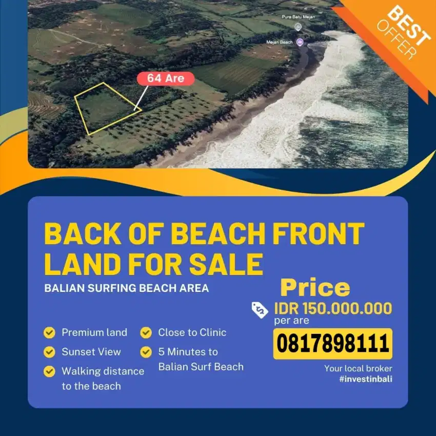 Exotic Land Ocean View Balian Beach Bali