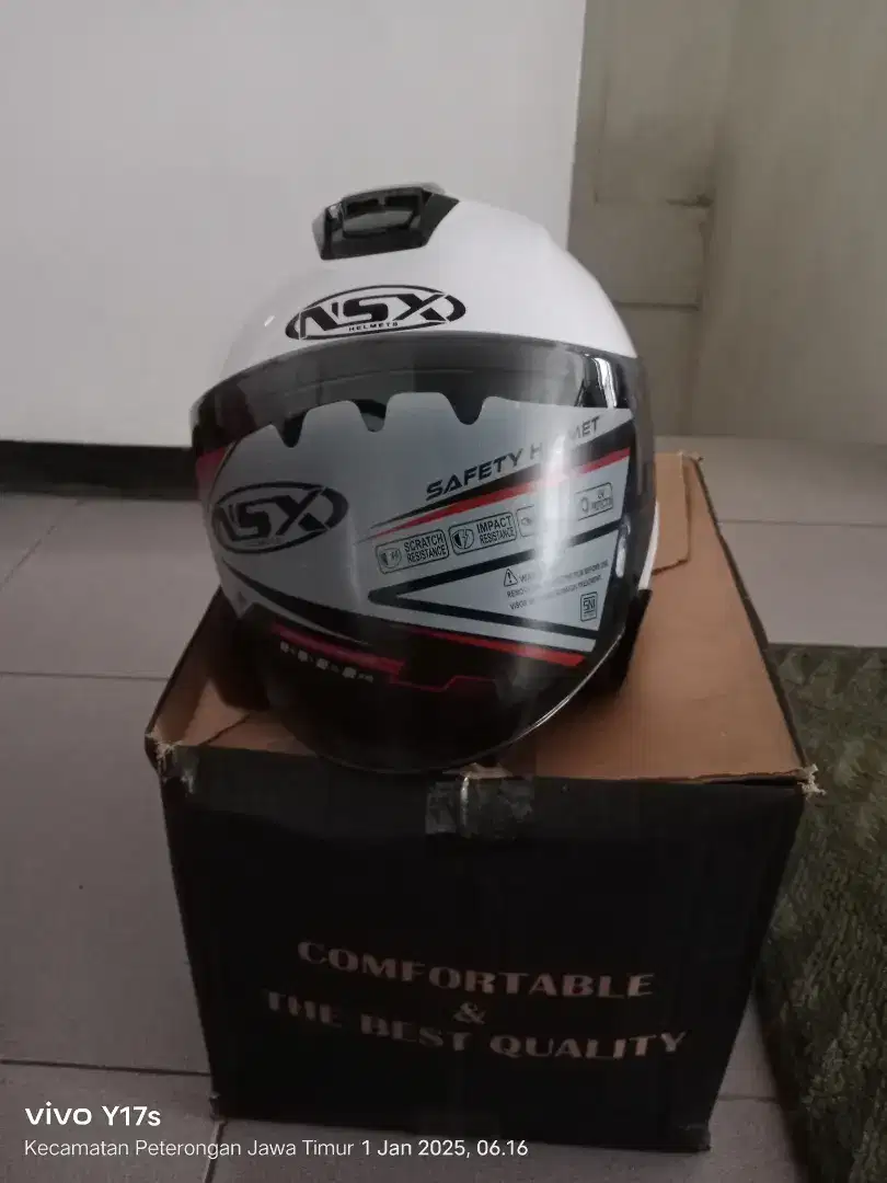 Helm Half Face NSX/GTR AVATAR Original Terbaru NSX Putih Visor